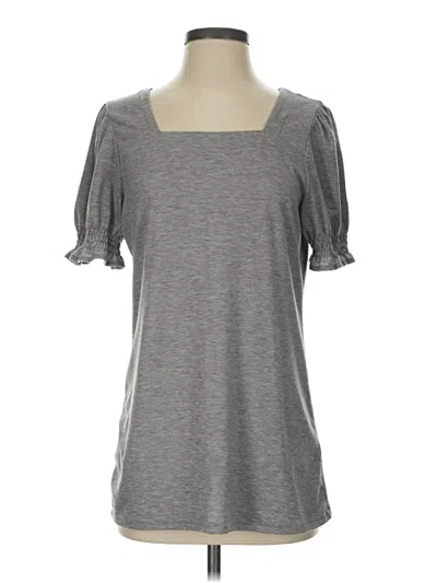 Pre-owned Miholl Short Sleeve Top Gray Scoop Neck Tops