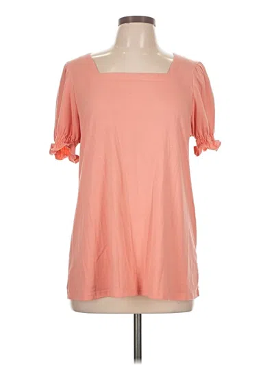 Pre-owned Miholl Short Sleeve Top Orange Cold Shoulder Neckline Tops