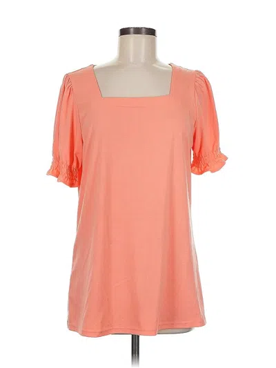 Pre-owned Miholl Short Sleeve Top Orange Sweetheart Neckline Tops