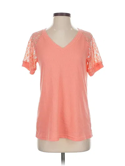Pre-owned Miholl Short Sleeve Top Orange V Neck Tops