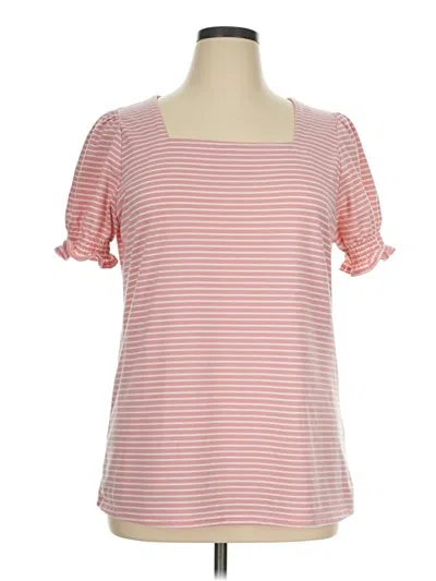 Pre-owned Miholl Short Sleeve Top Pink Square Neckline Tops