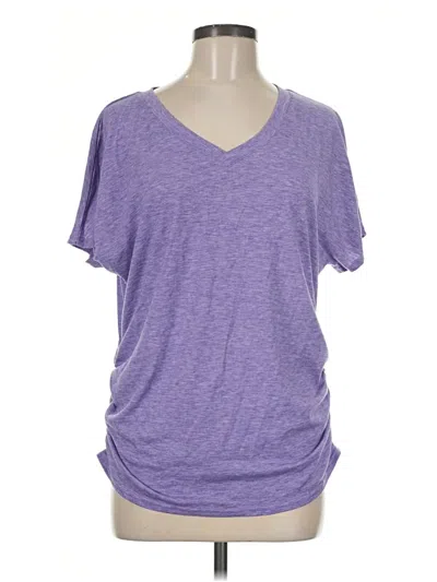 Pre-owned Miholl Short Sleeve Top Purple V-neck Tops