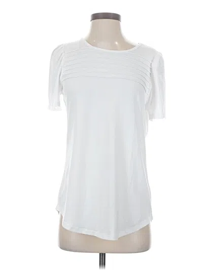 Pre-owned Miholl Short Sleeve Top White Crew Neck Tops