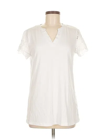 Pre-owned Miholl Short Sleeve Top White V Neck Tops