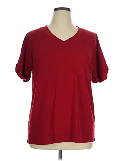 Pre-owned Miholl Short Sleeve T-shirt In Burgundy