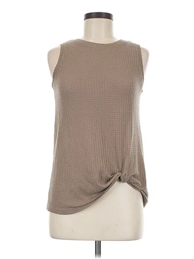 Pre-owned Miholl Sleeveless Top Tan Crew Neck Tops
