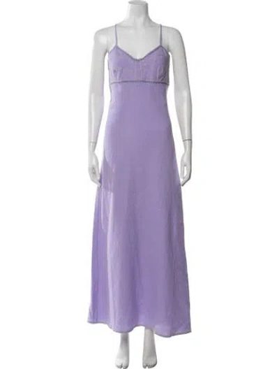 Pre-owned Mii Collection Linen Long Dress W/ Tags In Purple
