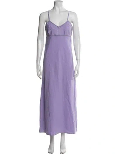 Pre-owned Mii Collection Linen Long Dress W/ Tags In Purple