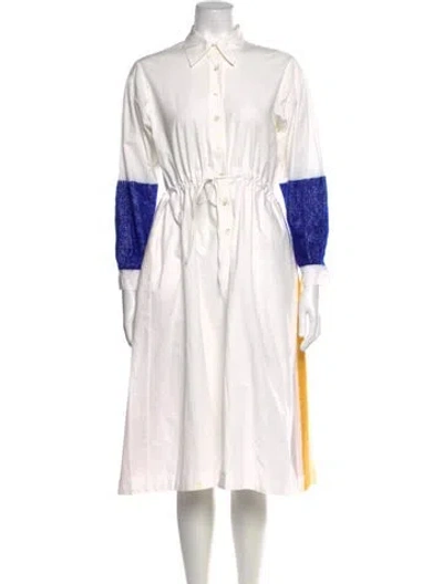Pre-owned Mii Collection Midi Length Dress In White
