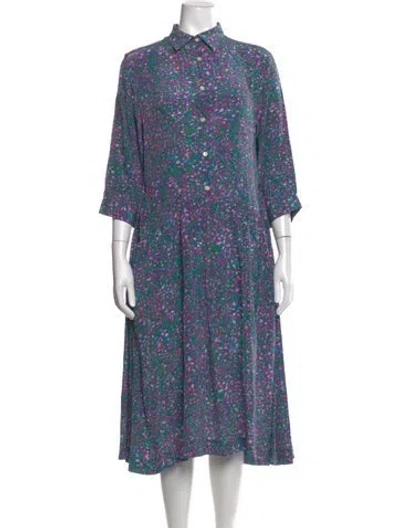Pre-owned Mii Collection Silk Long Dress In Purple