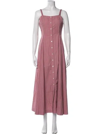 Pre-owned Mii Collection Striped Long Dress In Pink