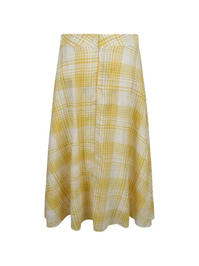 Mii Corfu Checked Skirt In Yellow