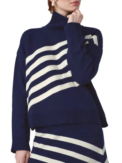 Mii Fashionhaus Diagonal Wool-cashmere Sweater In Multi In Black