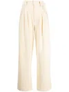 Mii Hand-embroidered Cotton-corduroy Trousers In Neutrals