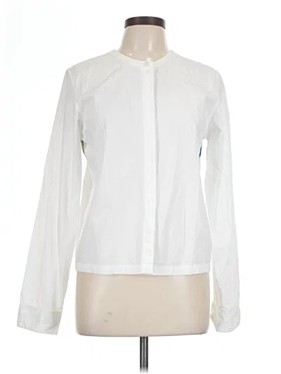 Pre-owned Mii Long Sleeve Blouse In White