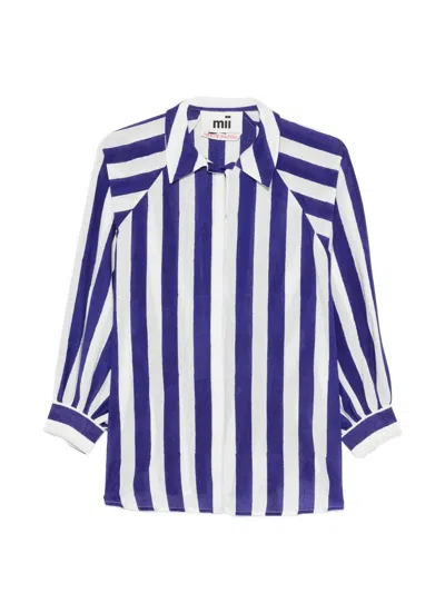 Mii Lulu Striped Shirt In Blue