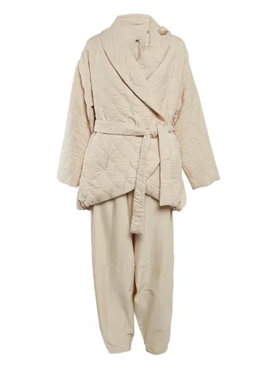 Pre-owned Mii Quilted Wrap Jacket And Trousers Set