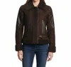 Miilla Long Sleeve With Pockets Shearling Jacket In Brown In Brown