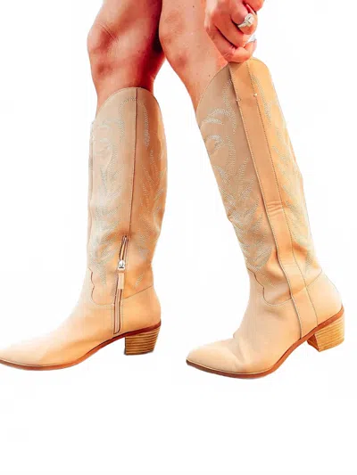 Miim Women's Along For The Ride Western Boots In Nude In Brown