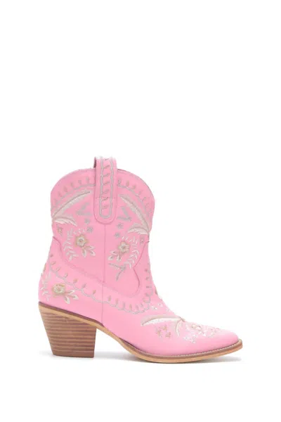Miim Women's Botanical Embroidered Cowgirl Booties In Pink