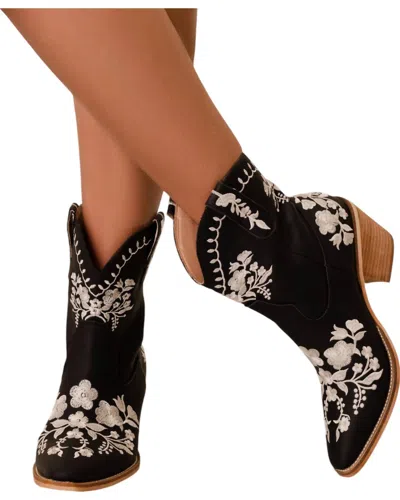 Miim Women's Caroline Embroidery Booties In Black In Multi