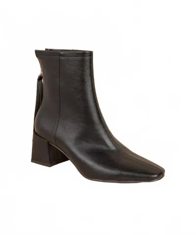 Miim Women's Kadee Leather Bootie In Black In Brown