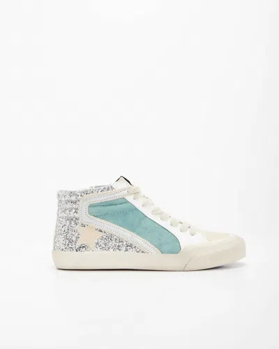 Miim Women's Kyle Rubber Lace-up Glitter Leather Sneakers In Green Multi In White
