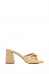 Miim Women's Quinn Block Heel In Natural Raffia In Multi