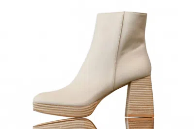 Miim Women's Shakira Leather Boot In Parchment In Beige