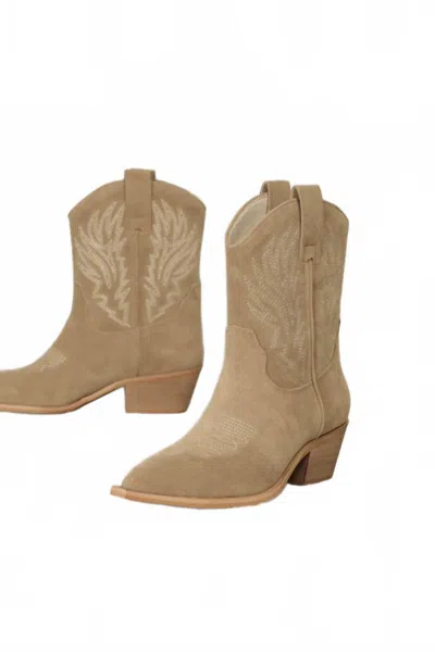 Miim Clair Cowboy Boot In Taupe In Gray