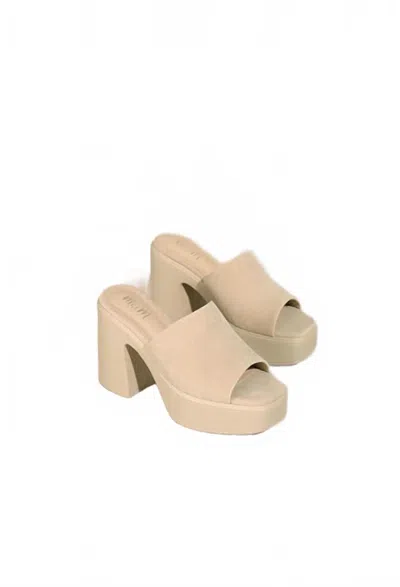 Miim Women's Zoe Platform Heels In Diamond Suede In Neutral