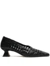 Miista 35mm Gisla Woven Square-toe Pumps In Black