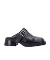 Miista Buckled Black Mules With Textured Upper In Black