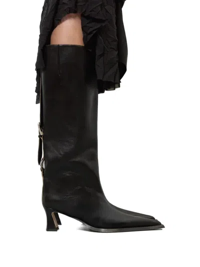 Miista 60mm Charlene Adjustable-belt Boots In Black