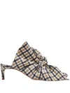 Miista 60mm Paulette Bow Gingham Check Mules In Multi