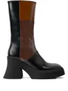 Miista 70mm Belinda Leather Panelled Boots In Brown