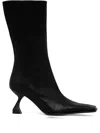Miista 70mm Pearl Square-toe Sculpted-heel Boots In Black