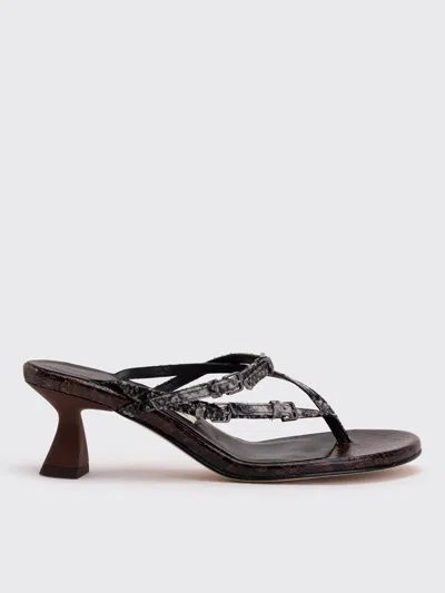 Miista Abisai Brown Mini Buckled Sandals In Burgundy