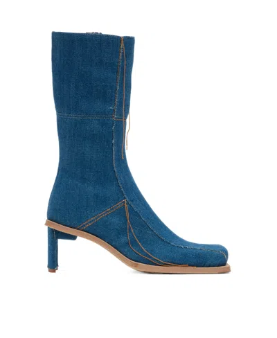 Miista Amparo High-heeled Middle Boots In Blue