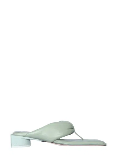 Miista Anais Sandals In Shamrock Green Pathed Nappa