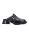 Miista Buckled Black Mules With Textured Upper In Black