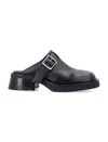 Miista Buckled Black Mules With Textured Upper In Black