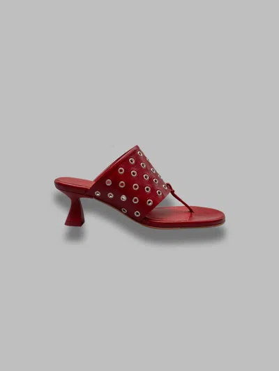 Miista Basket Red Eyelets Sandals