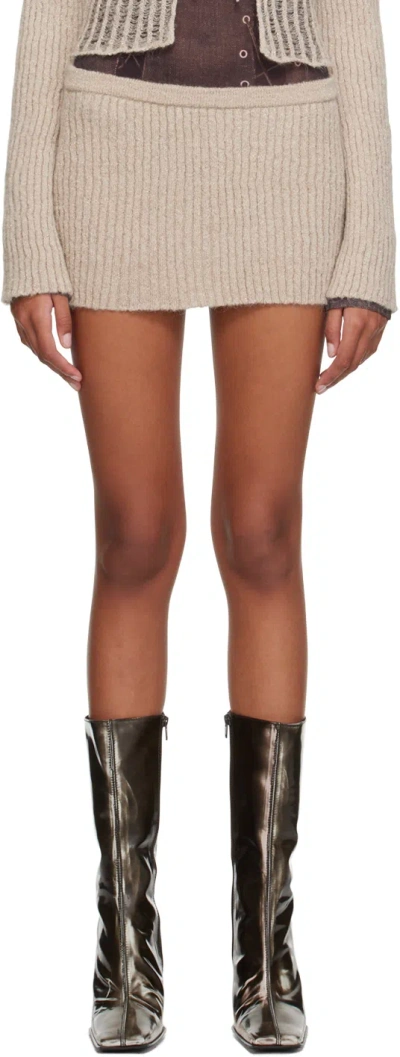 Miista Beige Maru Miniskirt