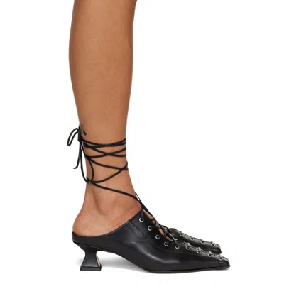 Miista Black Asia Courts Mule Heels