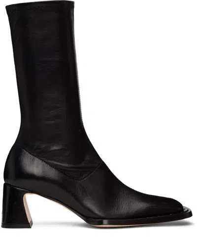 Miista Black Chastity Stretch Boots