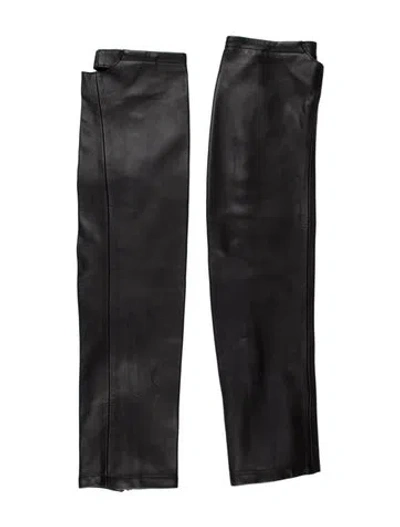 Pre-owned Miista Black Leather Legging Covers W/tags