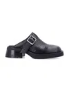 Miista Buckled Black Mules With Textured Upper In Black