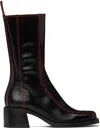 Miista Woman Knee Boots Black Size 10.5 Calfskin In Black