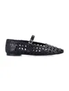 Miista Yeida Leather Ballerina Shoes In Black